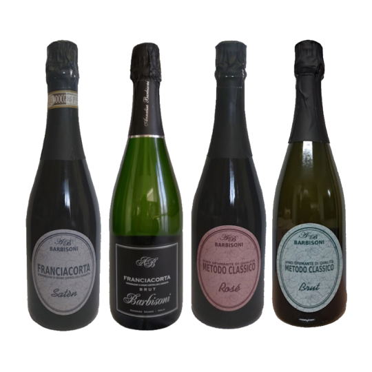 1 Franciacorta Brut DOCG, 1 Franciacorta Satèn DOCG, 1 Rosé, 1 Metodo Classico 4 bottiglie