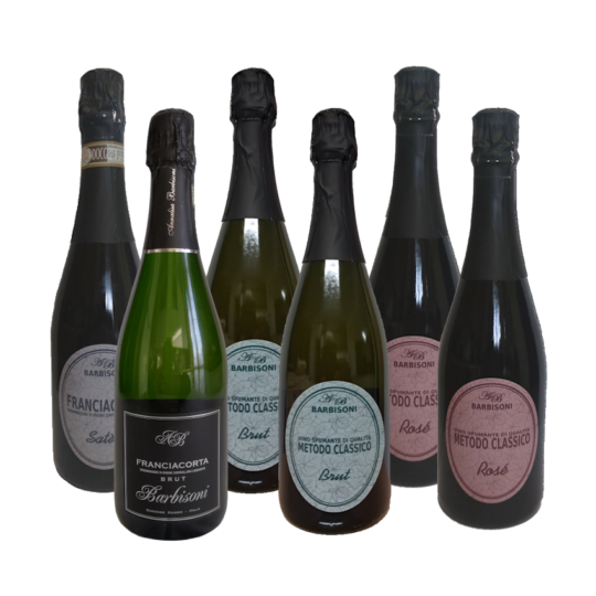 1 Franciacorta Brut DOCG, 1 Franciacorta Satèn DOCG, 2 Rosè, 2 Metodo Classico 6 bottiglie