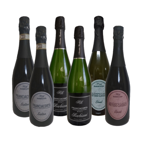 2 Franciacorta Brut DOCG, 2 Franciacorta Satèn DOCG, 1 Rosè, 1 Metodo Classico 6 bottiglie